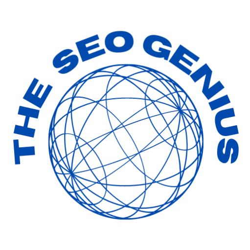 Blue logo of the SEO genius