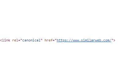 screenshot showing a canonical tag for similarweb's homepage